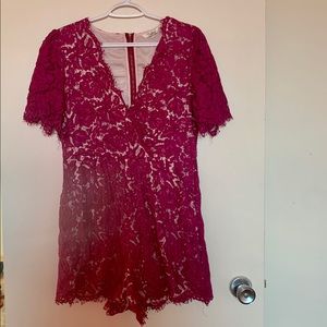 Lace romper size L (US 8-10) fuchsia